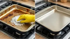 油は天板から瞬時に消えます:どのキッチンにもあるものが必要です